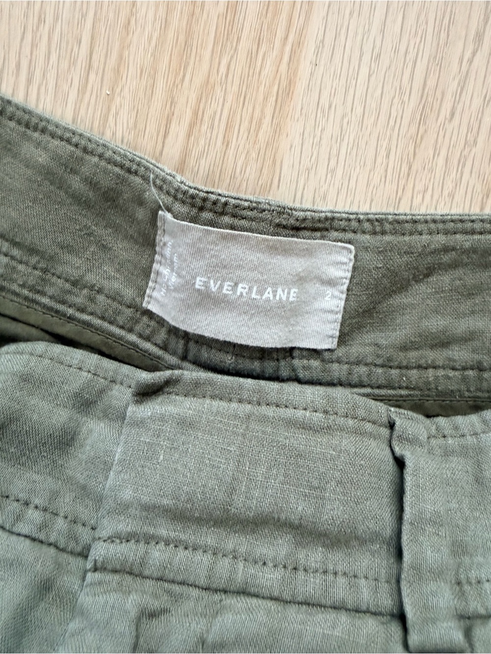 Everlane Olive Utility Linen-Blend Trousers